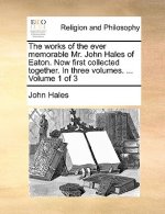 Works of the Ever Memorable Mr. John Hales of Eaton. Now First Collected Together. in Three Volumes. ... Volume 1 of 3