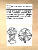 Laws, Orders, and Regulations of the Middlesex Hospital, for Sick and Lame Patients, Lying-In Married Women, and Persons Afflicted with Cancer.