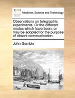 Observations on telegraphic experiments. Or the different modes which have been, or may be adopted for the purpose of distant communication.