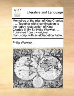 Memoires of the Reign of King Charles I. ... Together with a Continuation to the Happy Restauration of King Charles II. by Sir Philip Warwick, ... Pub