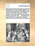 Resolutions of the Landed Interest of Scotland Respecting the Distillery; With Reasons Why the Duty Upon British Spirits Should Be Levied by an Annual