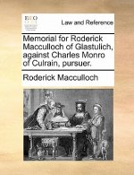 Memorial for Roderick MacCulloch of Glastulich, Against Charles Monro of Culrain, Pursuer.