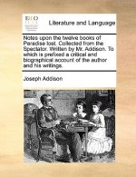 Notes upon the twelve books of Paradise lost. Collected from the Spectator. Written by Mr. Addison. To which is prefixed a critical and biographical a