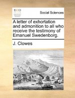 Letter of Exhortation and Admonition to All Who Receive the Testimony of Emanuel Swedenborg.