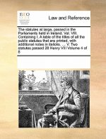 statutes at large, passed in the Parliaments held in Ireland. Vol. VIII. Containing I. A table of the titles of all the public statutes that are print