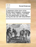 Statement of the Claim of the Rhode-Island Brigade, Commanded by Cols. Crary, Topham, and Elliot. for the Depreciation of Their Pay During the Late Wa