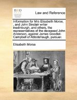 Information for Mrs Elisabeth Morse,, and John Sinclair Writer Inedinburgh, and Others, the Representatives of the Deceased John Anderson, Against Jam