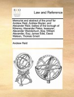 Memorial and Abstract of the Proof for Andrew Reid, Andrew Boyter, and Alexander Reid, Bailies of the Borough of Kilrenny; Alexander Paton, Treasurer;