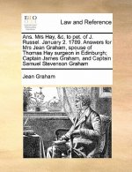 Ans. Mrs Hay, &c. to Pet. of J. Russel. January 2. 1789. Answers for Mrs Jean Graham, Spouse of Thomas Hay Surgeon in Edinburgh; Captain James Graham,