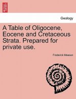Table of Oligocene, Eocene and Cretaceous Strata. Prepared for Private Use.