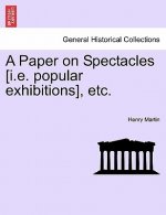 Paper on Spectacles [i.E. Popular Exhibitions], Etc.
