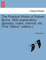 Poetical Works of Robert Burns. With explanatory glossary, notes, memoir, etc. (The Albion edition.).
