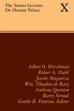 Tanner Lectures on Human Values: Volume 10, 1989