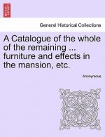 Catalogue of the Whole of the Remaining ... Furniture and Effects in the Mansion, Etc.