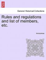 Rules and Regulations and List of Members, Etc.