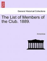 List of Members of the Club. 1889.
