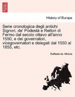 Serie cronologica degli antichi Signori, de' Podesta e Rettori di Fermo dal secolo ottavo all'anno 1550, e dei governatori, vicegovernatori e delegati