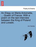 Elegy on Marie Antoinette, ... Queen of France. with a Poem on the Last Interview Between the King of Poland and Loraski.