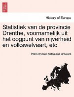 Statistiek Van de Provincie Drenthe, Voornamelijk Uit Het Oogpunt Van Nijverheid En Volkswelvaart, Etc