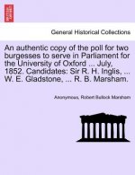 Authentic Copy of the Poll for Two Burgesses to Serve in Parliament for the University of Oxford ... July, 1852. Candidates