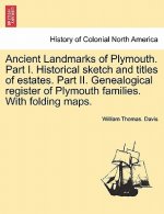 Ancient Landmarks of Plymouth. Part I. Historical sketch and titles of estates. Part II. Genealogical register of Plymouth families. With folding maps