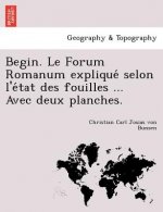 Begin. Le Forum Romanum Explique Selon L'e Tat Des Fouilles ... Avec Deux Planches.