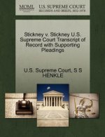 Stickney V. Stickney U.S. Supreme Court Transcript of Record with Supporting Pleadings