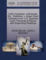 Edith Honigman, Individually, Etc., Petitioner, V. Green Giant Company Et Al. U.S. Supreme Court Transcript of Record with Supporting Pleadings