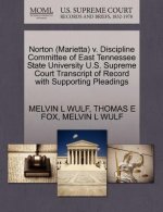 Norton (Marietta) V. Discipline Committee of East Tennessee State University U.S. Supreme Court Transcript of Record with Supporting Pleadings