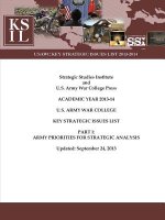 U.S. Army War College Key Strategic Issues List - Part I: Army Priorities for Strategic Analysis [Academic Year 2013-14] (Enlarged Edition)