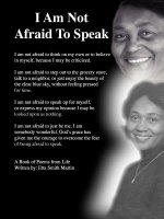 I am Not Afraid to Speak