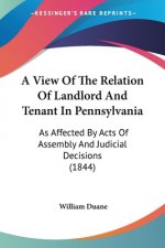 View Of The Relation Of Landlord And Tenant In Pennsylvania
