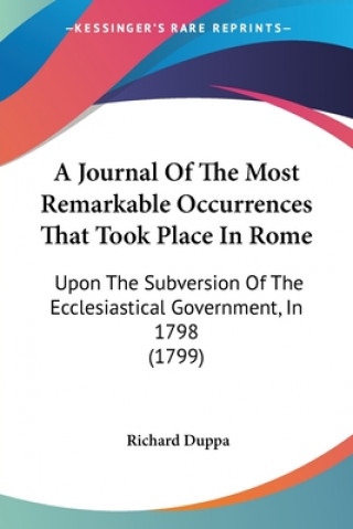 Journal Of The Most Remarkable Occurrences That Took Place In Rome