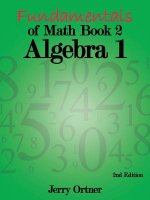 Fundamentals of Math Book 2 Algebra 1