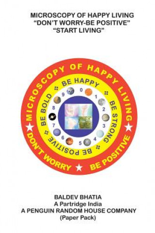 Microscopy of Happy Living - Don't Worry Be Positive - Start Living Be Positive Be Brave Be Strong and Be Happy