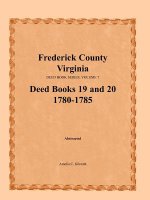 Frederick County, Virginia, Deed Book Series, Volume 7, Deed Books 19 and 20 1780-1785