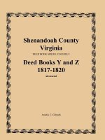 Shenandoah County, Virginia, Deed Book Series, Volume 9, Deed Books Y and Z 1817-1820