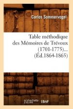 Table Methodique Des Memoires de Trevoux (1701-1775) (Ed.1864-1865)