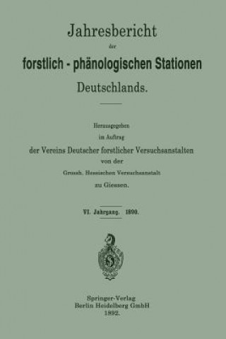 Jahresbericht Der Forstlich-Ph nologischen Stationen Deutschlands