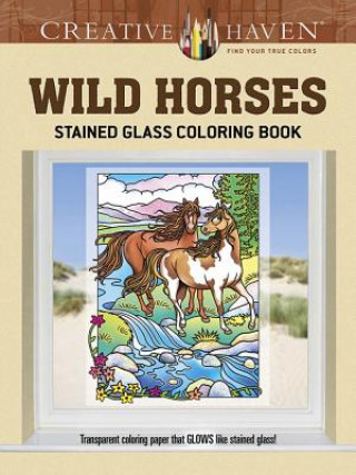 Creative Haven Wild Horses Stained Glass Coloring Book