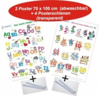 Das bunte Kinder-ABC + Meine tierischen Zahlen von 1-20 + Posterschienen, m. 2 Beilage, m. 4 Beilage