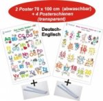 Das bunte Kinder-ABC + Meine tierischen Zahlen von 1-20 Deutsch/Englisch + Posterschienen, m. 2 Beilage, m. 4 Beilage, 2 Teile