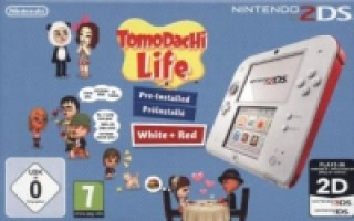 Nintendo 2DS White + Red, inkl. Tomodachi Life, Nintendo 3DS-Spiel