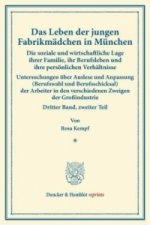 Das Leben der jungen Fabrikmädchen in München. Die soziale und wirtschaftliche Lage ihrer Familie, ihr Berufsleben und ihre persönlichen Verhältnisse.