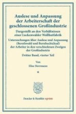 Auslese und Anpassung der Arbeiterschaft der geschlossenen Großindustrie. Dargestellt an den Verhältnissen einer Luckenwalder Wollhutfabrik.