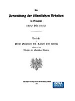 Verwaltung Der OEffentlichen Arbeiten in Preussen 1890 Bis 1900
