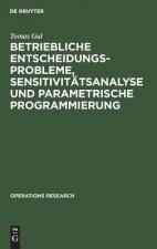 Betriebliche Entscheidungsprobleme, Sensitivitatsanalyse und parametrische Programmierung