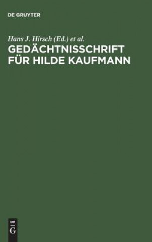 Gedachtnisschrift fur Hilde Kaufmann