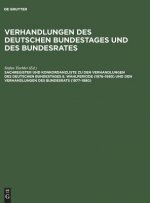 Sachregister Und Konkordanzliste Zu Den Verhandlungen Des Deutschen Bundestages 8. Wahlperiode (1976-1980) Und Den Verhandlungen Des Bundesrats (1977-