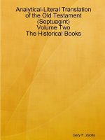 Analytical-Literal Translation of the Old Testament (Septuagint) - Volume Two - the Historical Books